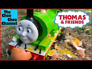 ⭐ PERCY GETS EGGED by CHICKENS! ACCIDENTS WILL HAPPEN! Toy Train Video⭐