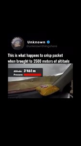 12K views · 734 reactions | As altitude increases, pressure decreases. This happens because atmospheric pressure is caused by the weight of the air above a point. At higher altitudes, there is less air above, so the pressure is lower. For example, at sea level, the atmospheric pressure is about 1013 hPa (hectopascals), but as you go higher, the pressure drops significantly. Follow Us for more #unknownthingshere #pressure #altitude #physics #viral #reels | Unknownthingshere | Facebook