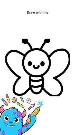 How to Draw a Butterfly 🦋 Easy for Kids!