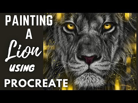 How I paint a Lion in Procreate | IPAD TIME-LAPSE PAINTING