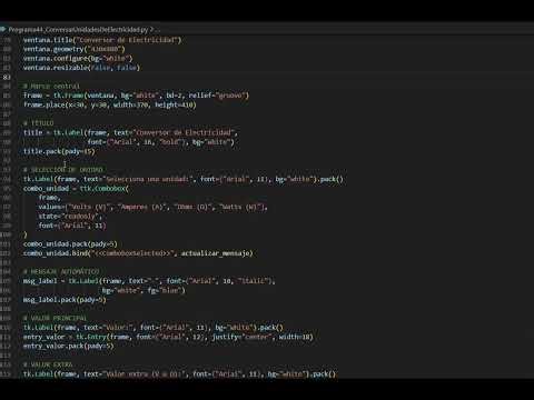 Explicacion Del Programa de Conversor de Electricidad.
