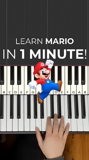 Learn Mario Theme on Piano in Under 1 Minute!