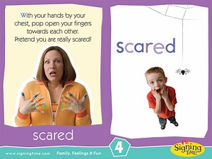 Learn how to sign Scared - SigningTime Dictionary