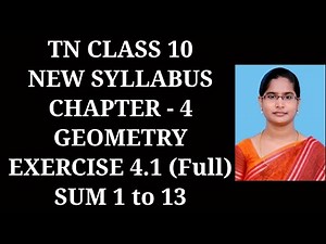 10th maths Ch-4 Geometry Ex-4.1 (All sums) | Samacheer One plus One channel
