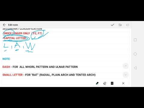 FINGERPRINT SECONDARY CLASSIFICATION