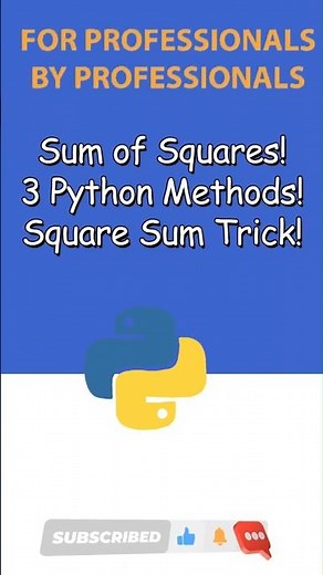 3 Ways to Find Sum of Squares in Python | Formula, Generator & Loop #python #shorts
