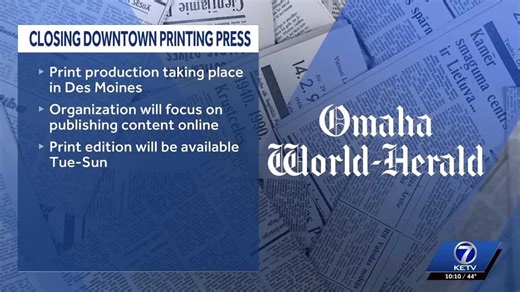 Omaha World-Herald is closing its downtown printing plant