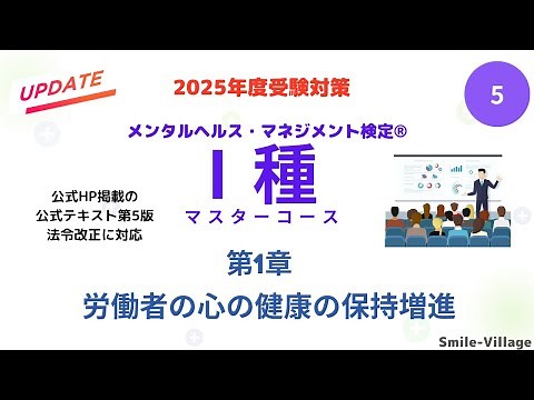 第5回 2025年度受験対策メンタルヘルス・マネジメント検定Ⅰ種 (第１章 企業経営におけるメンタルヘルス対策の意義と重要性⑤）
