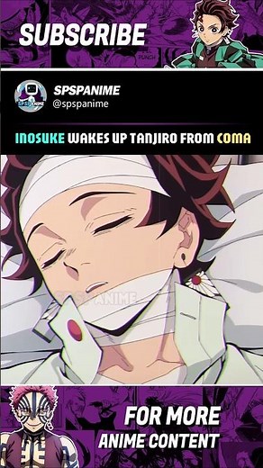 Inosuke Wakes up Tanjiro from Coma #demonslayer #inosuke #tanjiro #kimetsunoyaiba #kny #shortsanime
