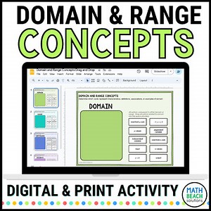 Domain and Range Concepts Activity - Print and Digital