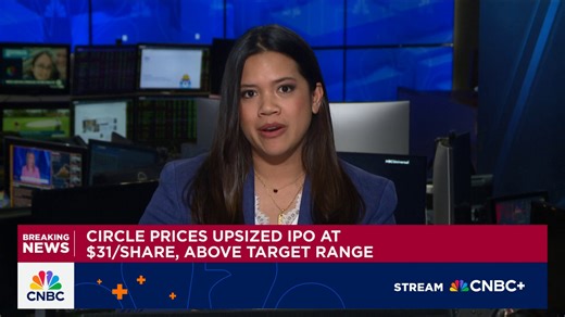 9.6K views · 62 reactions | Circle prices upsized IPO at $31/share, above its expected range of $27-$28 per share. CNBC's @Tanayamacheel reports: | CNBC Fast Money | Facebook