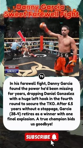 farewell fight, Danny Garcia drops Daniel Gonzalez with a huge left hook TKO. #DannyGarcia