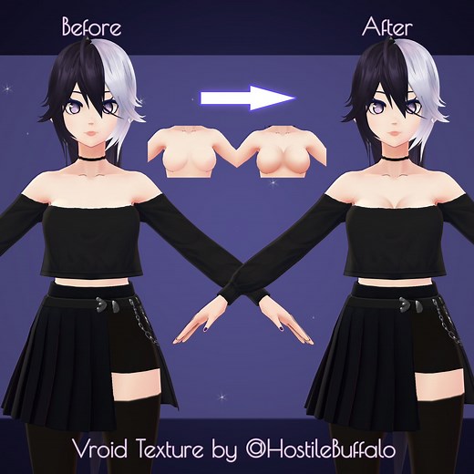 Vroid Cleavage Texture - Vtuber Body Textures for Vroid Studio (UPDATED) - Etsy
