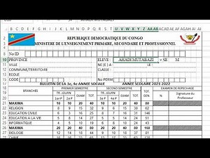 Automatisation d'un bulletin scolaire en Excel