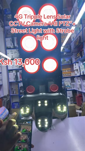 4G Tripple Lens Solar CCTV Camera “All PTZ” Street Light with Strobe light #cctv #solarcctv #solarlightwithcamera #homesecurity👉 #kevicitechsolutions | KeviciTech Solutions
