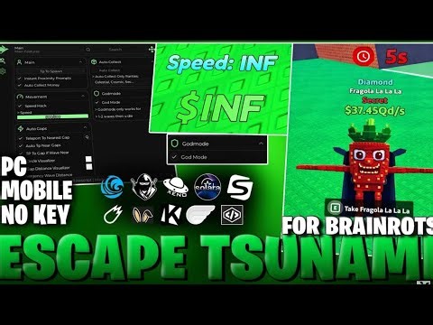 [🍀NEW] Escape Tsunami For Brainrots Script – NO KEY | GOD MODE | REMOVE TSUNAMI | AUTO FARM