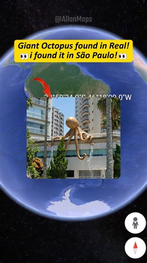 Giant Octopus found on google maps & google earth! #shorts