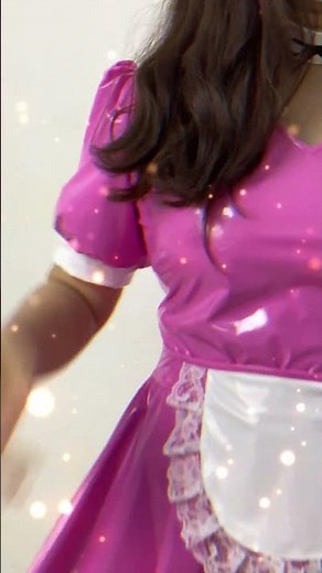 Sissy Trimming Maids Uniform Fancy Dress French Maid Dress PVC lockable sissy Dress Maid cos dress