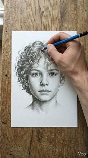 Curly Hair Boy Pencil Drawing | Step-by-Step Animation
