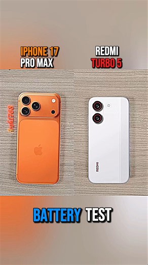 iphone 17 pro max vs redmi turbo 5 battery test 🥶 #redmiturbo5 #redmi #iphonefold #iphoneultra