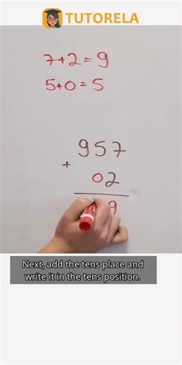 Vertical Addition Simplified: Solving 957 + 3 Step-by-Step #Math #ArithmeticOperations