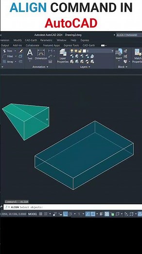 Align Command in AutoCAD #autocad #autocadtutorial #aligncommand