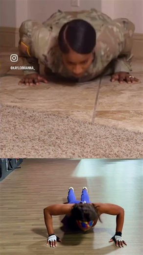 Push-up helps you get stronger every single day. Modify using your knee for beginners. #fitness#core