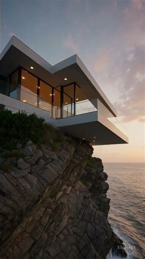Modern Cliffside House | Glass Edge Design with Ocean Sunset Views 🌊✨ | InsideOutDesign