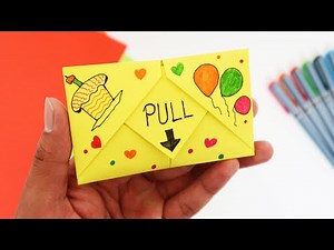 DIY - Birthday Message Card | Pull Tab Origami Envelope Card | Letter Folding Origami