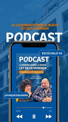 Finques Segarra on Instagram: "🎙️ Episodio 14: La realidad de la vivienda hoy ¿La nueva ley está ayudando o complicando más las cosas? El acceso a la vivienda en España (y especialmente en Cataluña) está en un punto crítico y en este capítulo ponemos las cartas sobre la mesa. 📑 Nos acompaña Josep Maria Rius, CEO de Finques Rius, para analizar: 📌 El impacto real de la Ley de Vivienda en los precios. 📌 ¿Inseguridad jurídica? El miedo de los propietarios. 📌 El efecto de los pisos turísticos en