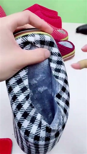 Handmade cotton slippers tutorial senior non-slip shoes