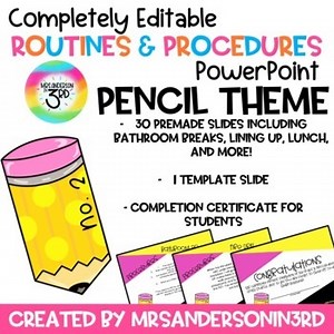 Routines and Procedures PowerPoint- Pencil Theme