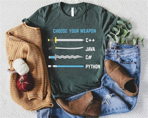 Choose Your Weapon Programming Shirt - C++ Java Python C# Tee - Etsy
