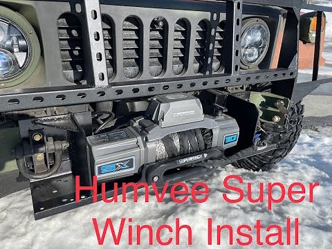 Humvee Superwinch 1710201 SX 10000SR Winch install with a Summit Racing Winch Channel Mount