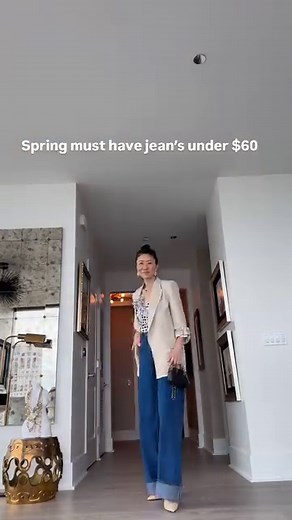 Get ready to elevate your style game with these must-have turned up jeans under $60! Drop “jeans” in the comments and I’ll send you the deets! From travel to coffee dates, city strolls to business casual, these lightweight and high-waisted jeans are perfect for any occasion! And the best part? They’re SO versatile! Fold twice for a chic look, use a pin inside for a flared pants style, or fold once for a relaxed vibe with sneakers or sandals! Don’t miss out on this affordable and designer-inspire