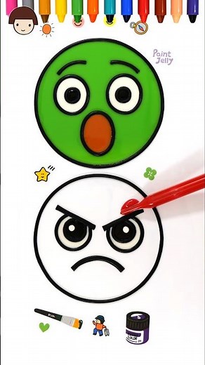 Emoji satisfying creative art, Surprised, Angry | Satisfying Art #CreativeArt #Satisfying