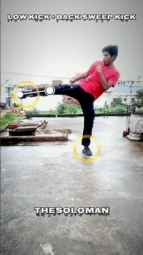 Low Kick + Back Sweep kick Combo 🥋 | Ultimate Takedown Move! #tutorial #shortsvideo