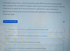 In Mendel's experiment, round and yellow seed (RRYY) producing ... | Filo