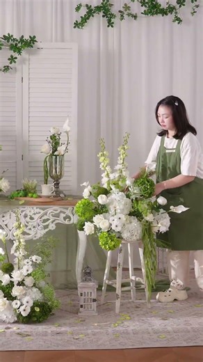 A9112 Green Vine Hydrangea Table Centerpiece Floor Aisle Flower Wedding Decor Props