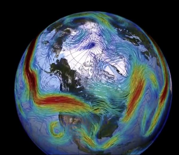 Visualisation shows unusually cold month of snow in US and Canada
