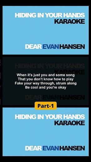 [Part-1] "Hiding In Your Hands" Karaoke with lyrics - Dear Evan Hansen / Instrumental Backing Track