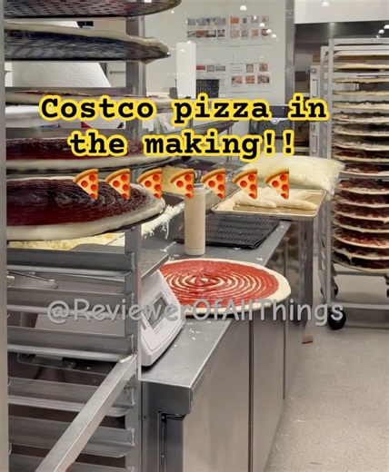 Costco pizza being made ~ so cool and yummy, too!! 🤤🍕 #costco #costcopizza #pizza #pizzalover