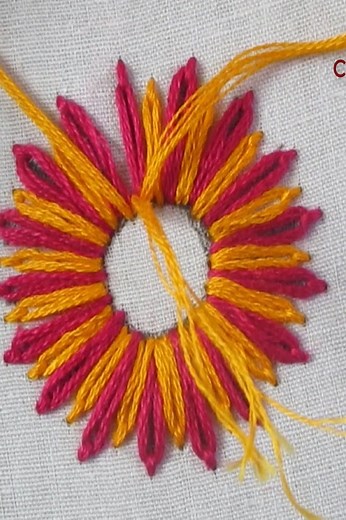 44K views · 860 reactions | Super easy long lazy daisy stitch flower embroidery#reels #reelsfb #embroidery #tutorial #datenight | SR Embroidery | Facebook