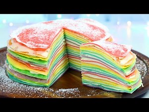 How to Make Satisfying Rainbow Layered Crepe Cake!