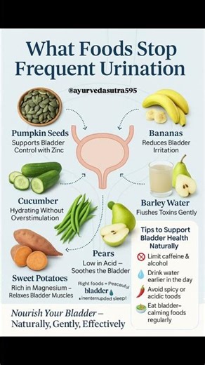 👉 "Top 6 Foods That Stop Frequent Urination|Bladder Health Tips 🍐🍌🥒#naturalhealing