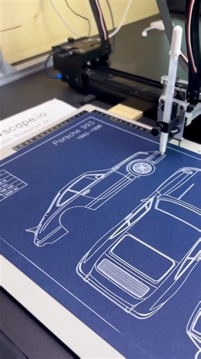 Watch the iconic Porsche 993 take shape—one line at a time! 🛠️✨ This is where car legends meet precision plotter art in the studio. The last air-cooled Porsche 911, drawn with absolute maker-lab precision, capturing the essence of 90s automotive design. Every detail is mapped out, from the silhouette to the specs. If you love cars and behind-the-scenes craft, hit follow and see what masterpiece comes off the plotter next! Tagging the legends at @porsche—because true classics never go out of sty