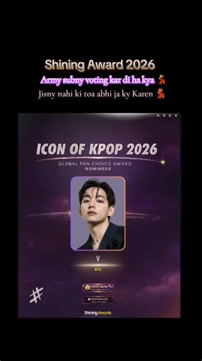 shining award nominees 2026 icon face of kpop#v #jimin