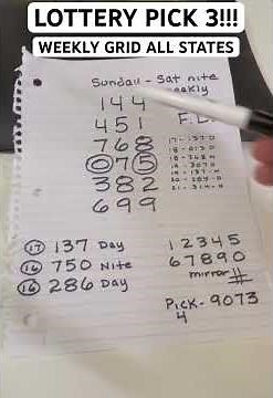 BEST LOTTERY PICK 3 SYSTEM. ALL STATES