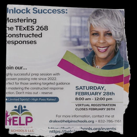 Spread the word! Registration is open. Helpinschools.org/events #texes268 #constructedresponse #texasprincipal #268 #constructedresponses