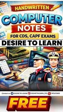 📘 Handwritten Computer Notes for CDS & CAPF Exams | FREE Study Material #SHORT #notes